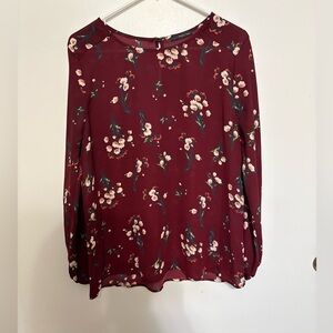 West Kei Burgundy Floral Top